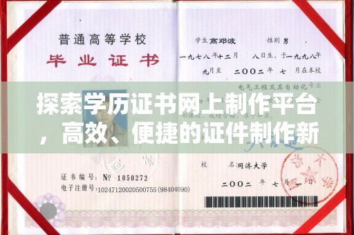 桓仁探索学历证书网上制作平台，高效、便捷的证件制作新选择