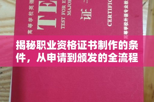 桓仁揭秘职业资格证书制作的条件，从申请到颁发的全流程解析