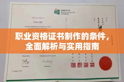 桓仁职业资格证书制作的条件，全面解析与实用指南