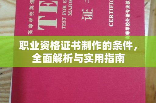 桓仁职业资格证书制作的条件，全面解析与实用指南